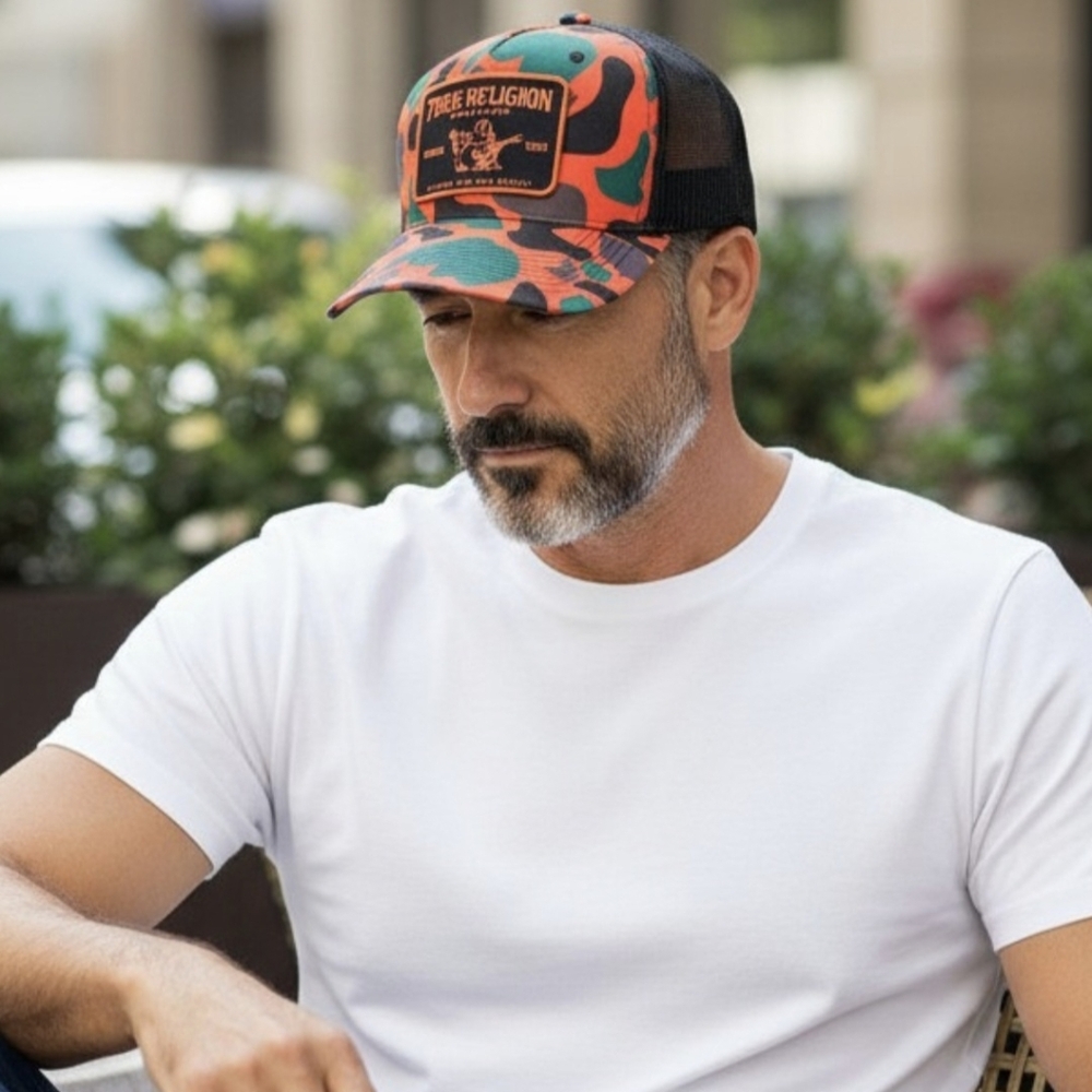Concert Patch Camo Trucker Hat. - Picture 3 of 7
